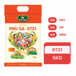 Gạo phù sa ST21 Vua Gạo túi 5kg (1 Túi)