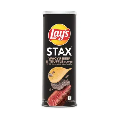 Snack khoai tây vị bò Wagyu xốt nấm truffle Lay's Stax hộp 100G