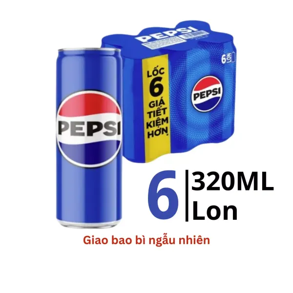 Lốc 6 lon nước ngọt Pepsi 320ml