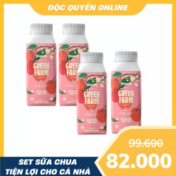 Combo sữa chua uống Green Farm Vinamilk Hương Vải Hoa Nhài hộp 200ml (4 Hộp)