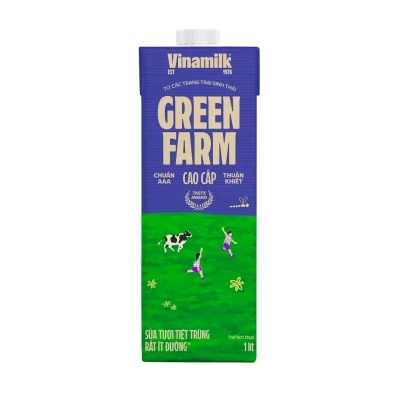 Sữa tươi tiệt trùng rất ít đường Green Farm Vinamilk hộp 1L