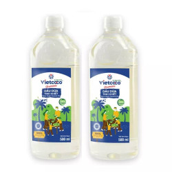 Combo 2 chai dầu dừa tinh khiết Vietcoco chai 500ml x 2