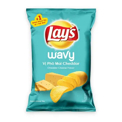 Snack khoai tây phô mai Cheddar Lay's gói 90g