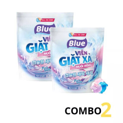 Combo 2 túi viên giặt xả muối hồng Blue túi 13g x 48 viên (2 túi)
