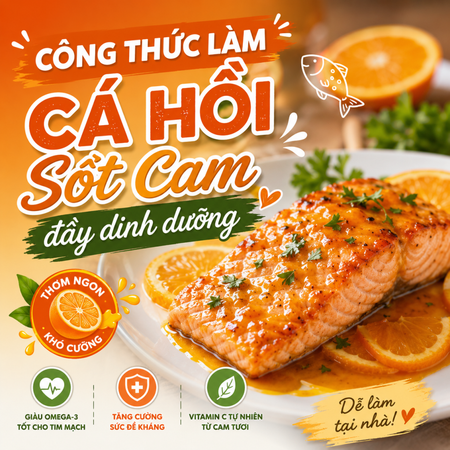 Công thức làm cá hồi sốt cam đầy dinh dưỡng