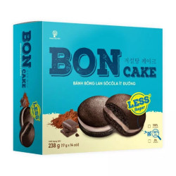 Bánh bông lan socola ít đường Bon hộp 238g (1 Hộp)