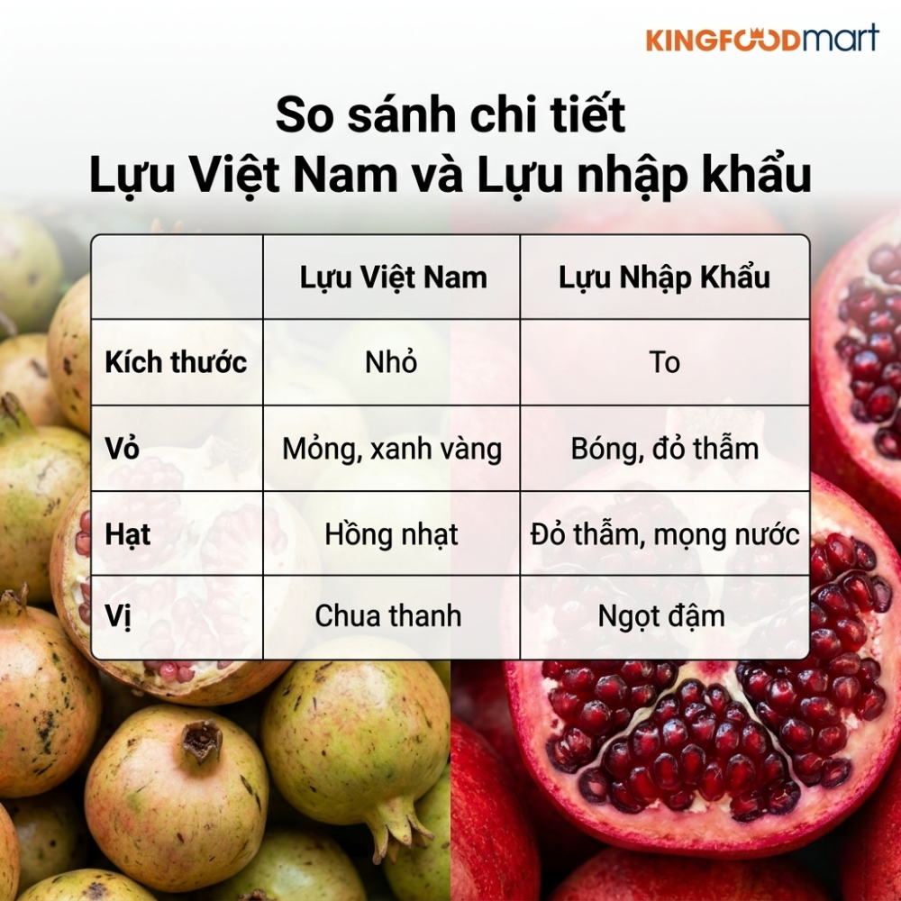 So sánh chi tiết Lựu Việt Nam và Lựu nhập khẩu