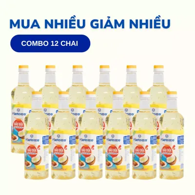 Combo 12 chai dầu dừa nguyên chất Vietcoco 1L