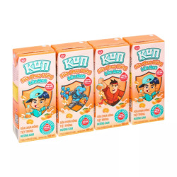 Lốc sữa chua uống tiệt trùng hương cam Kun 180ml (4 Hộp)