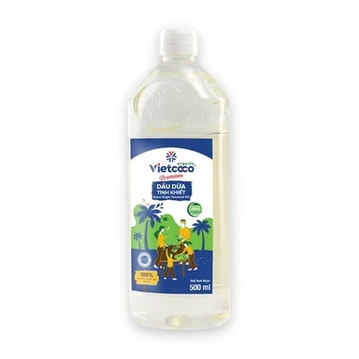 Dầu dừa tinh khiết Organic Vietcoco chai - 500ml