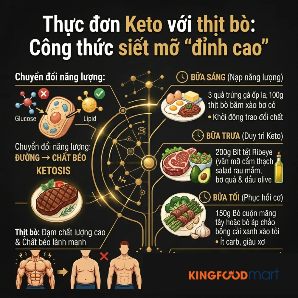 Thực đơn Keto với thịt bò: Công thức siết mỡ "đỉnh cao"