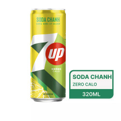Nước ngọt soda chanh không calo 7up lon 320ml (1 Lon)