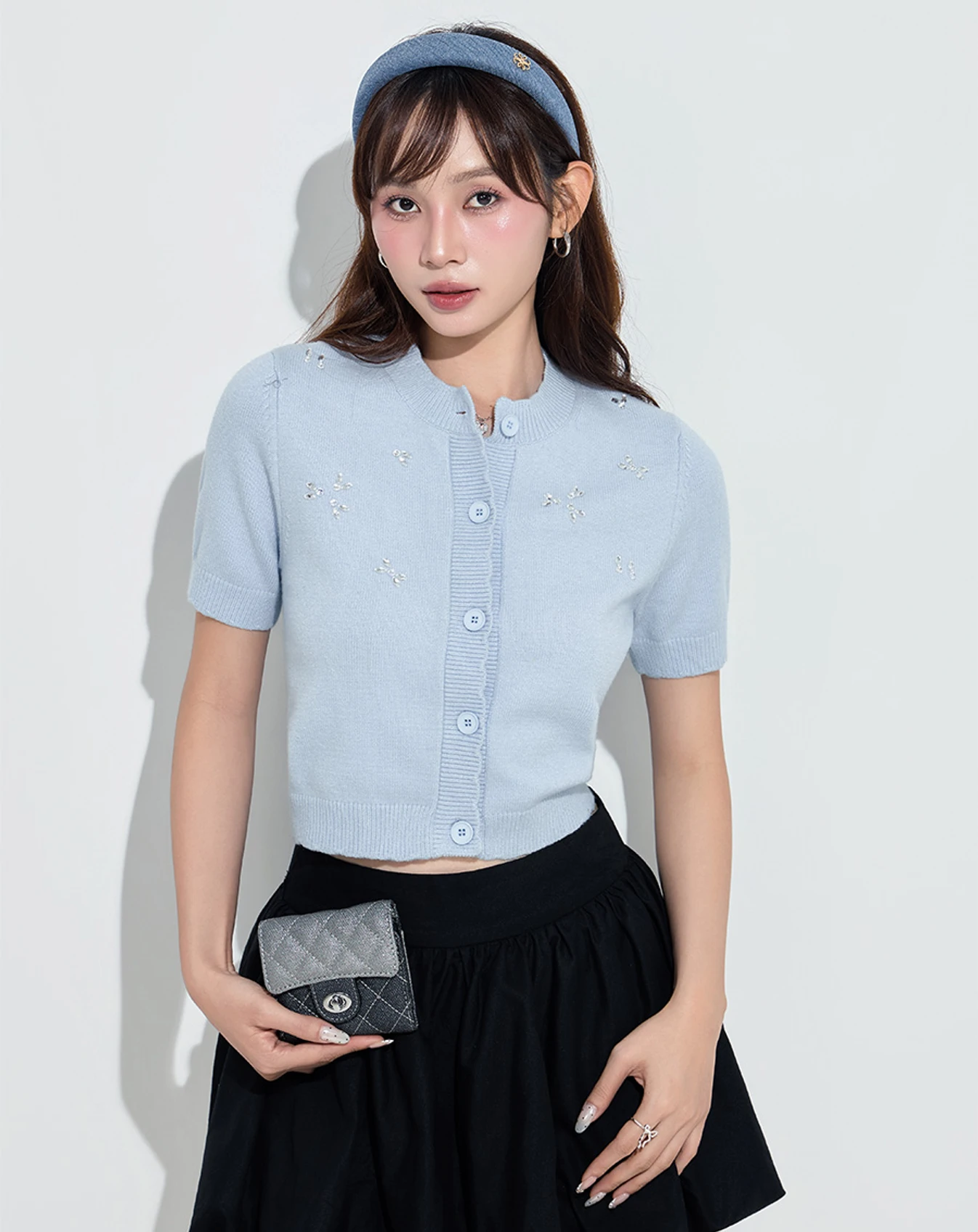 Áo dệt kim đính đá - Image 1