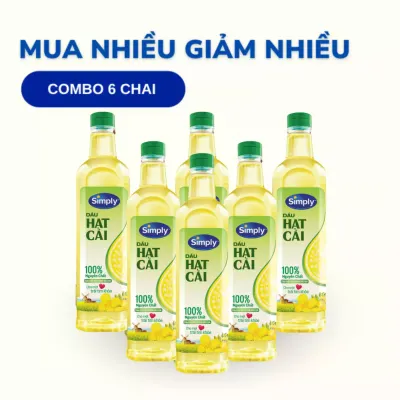 Combo 6 chai dầu hạt cải Simply 1L