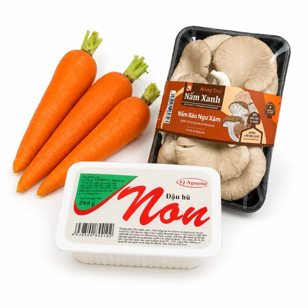 Combo canh chay nấm đậu phụ