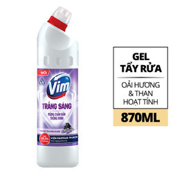 Tẩy rửa trắng sáng oải hương than hoạt tính VIM chai 870ml