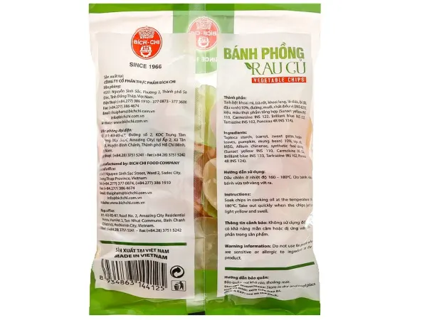 Bánh phồng rau củ chay Bích Chi gói 200g
