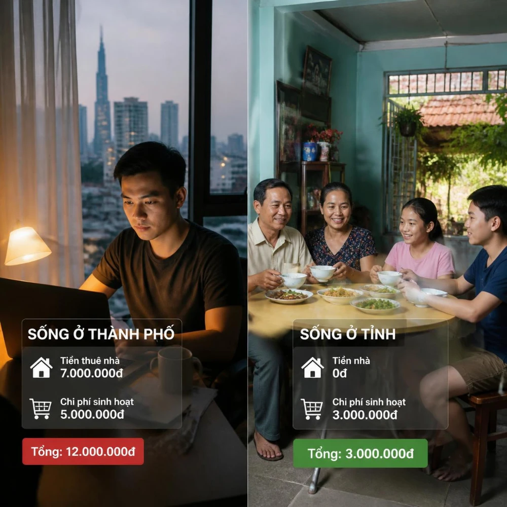 Chi phí nhà ở và mức sống tại nơi bạn sinh sống có thể tạo ra khác biệt rất lớn về khả năng tiết kiệm ở tuổi 30. (Ảnh được tạo bởi AI)