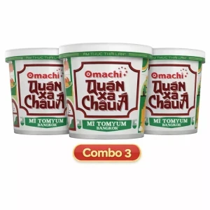 Combo 3 Quán xá châu á mì Tomyum Bangkok Omachi hộp 96g