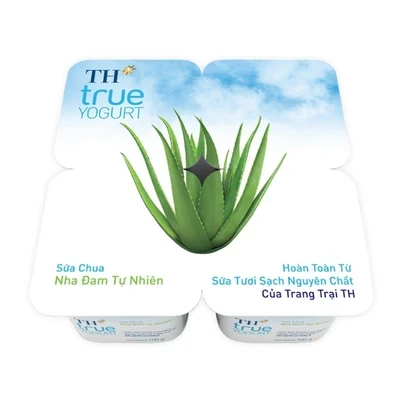 Lốc 4 hộp sữa chua men sống TH True Milk vị trái cây tự nhiên 100g