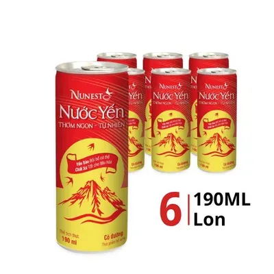 Lốc 6 lon nước yến Nunest có đường 190ml