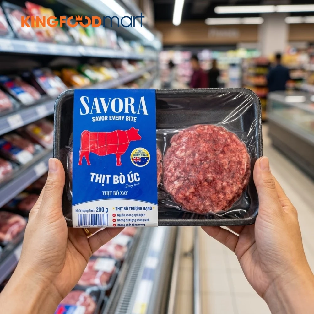 Thịt bò Savora lý tưởng để nấu Pad Kra Pao bò chuẩn vị tại nhà.