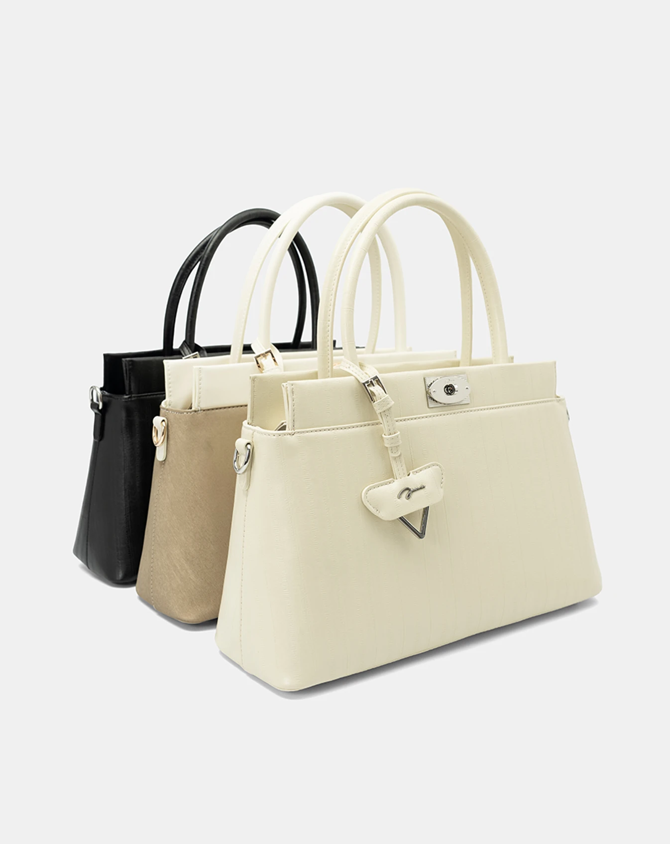 Túi Xách Trung Top Handle Bag Phối Khoá - Image 4