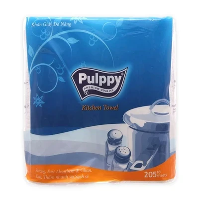 Lốc 2 cuộn khăn giấy Pulppy đa năng