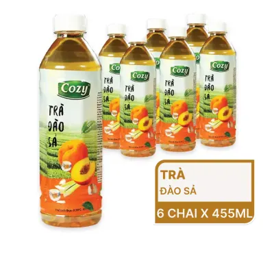Lốc 6 chai trà đào sả Cozy 455ml