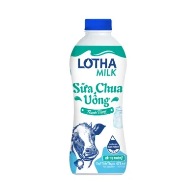 Sữa chua uống Lothamilk thanh trùng có đường chai 473ml