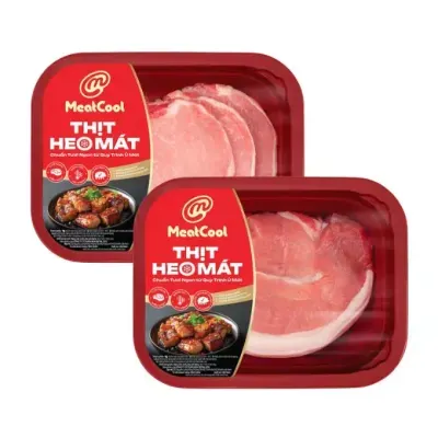 Combo Meatcool: Cốt lết heo và thịt đùi heo 360-440g/khay