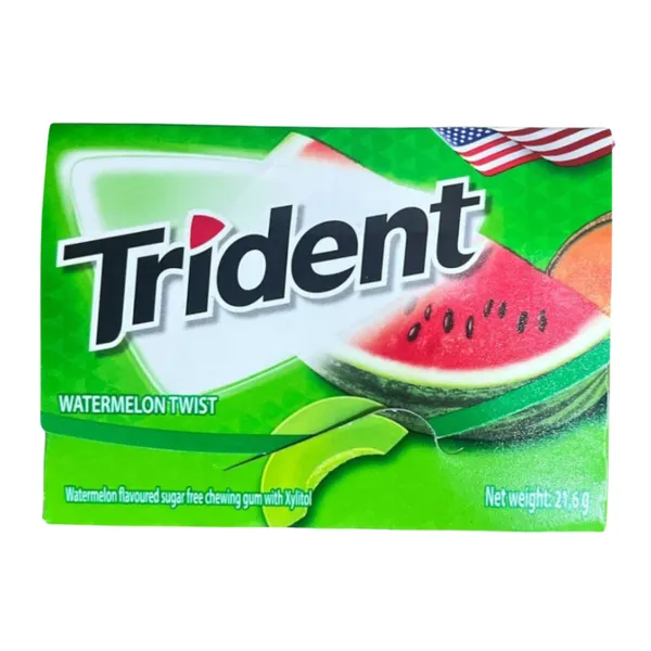 Kẹo gum không đường vị dưa hấu Trident hộp 21.6g