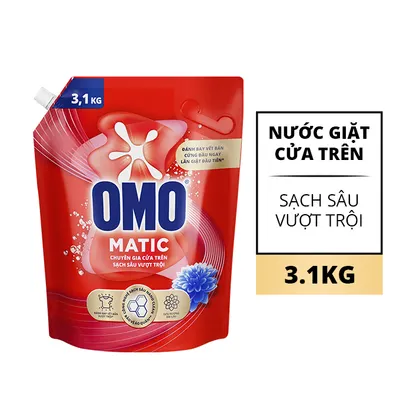 Nước giặt Matic sạch sâu vượt trội cửa trên Omo túi 3.1kg