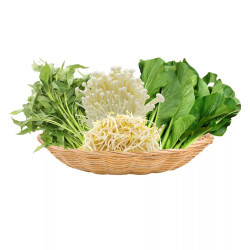 Combo lẩu hải sản rau xanh: rau muống, cải ngọt, nấm kim châm, giá sống