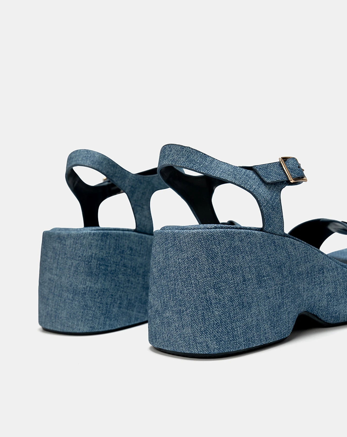 Giày Sandal Đế Xuồng Quai Phối Buckle Vuông - Image 4