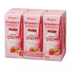 Lốc sữa dâu Binggrae 200ml (6 Hộp)