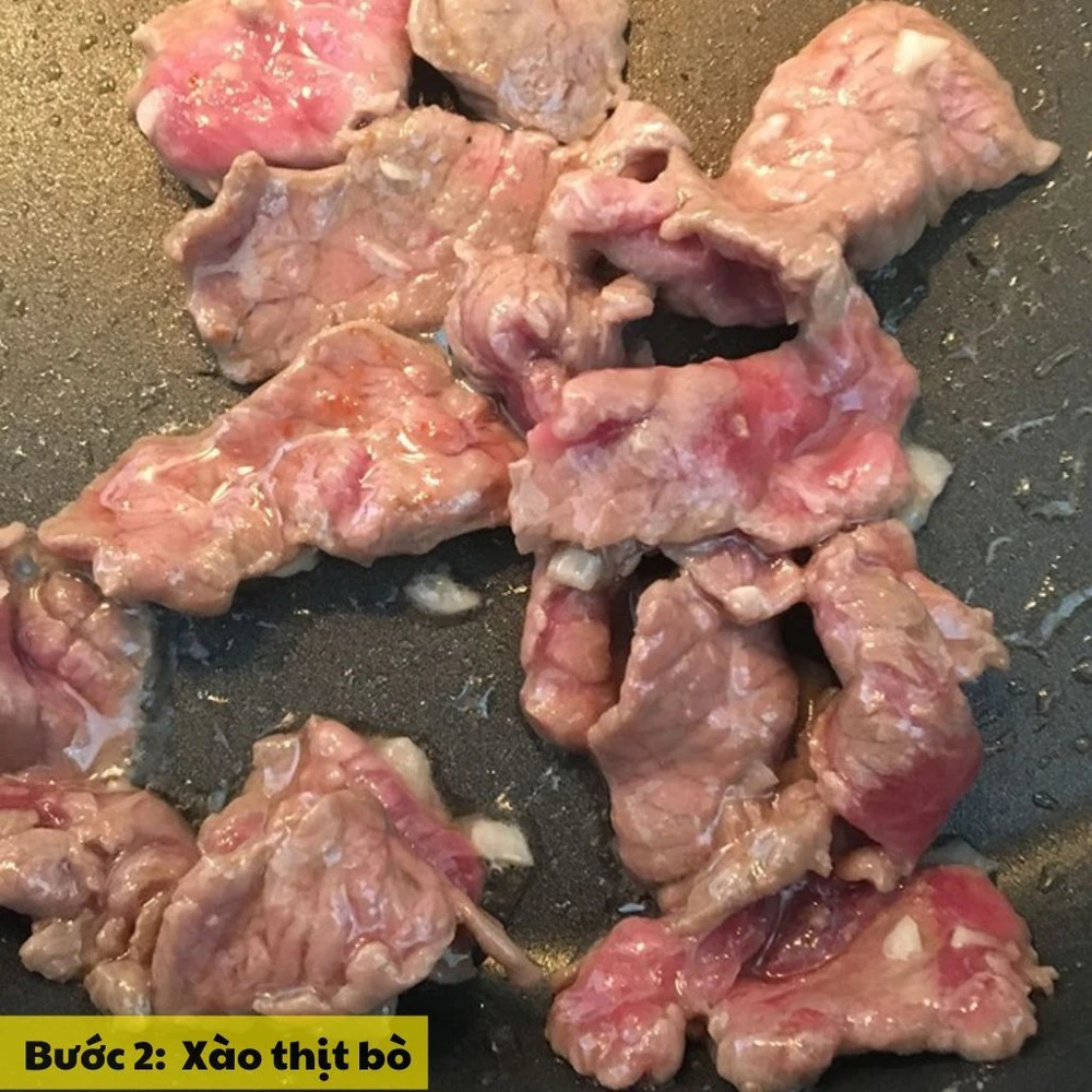 xào thịt bò