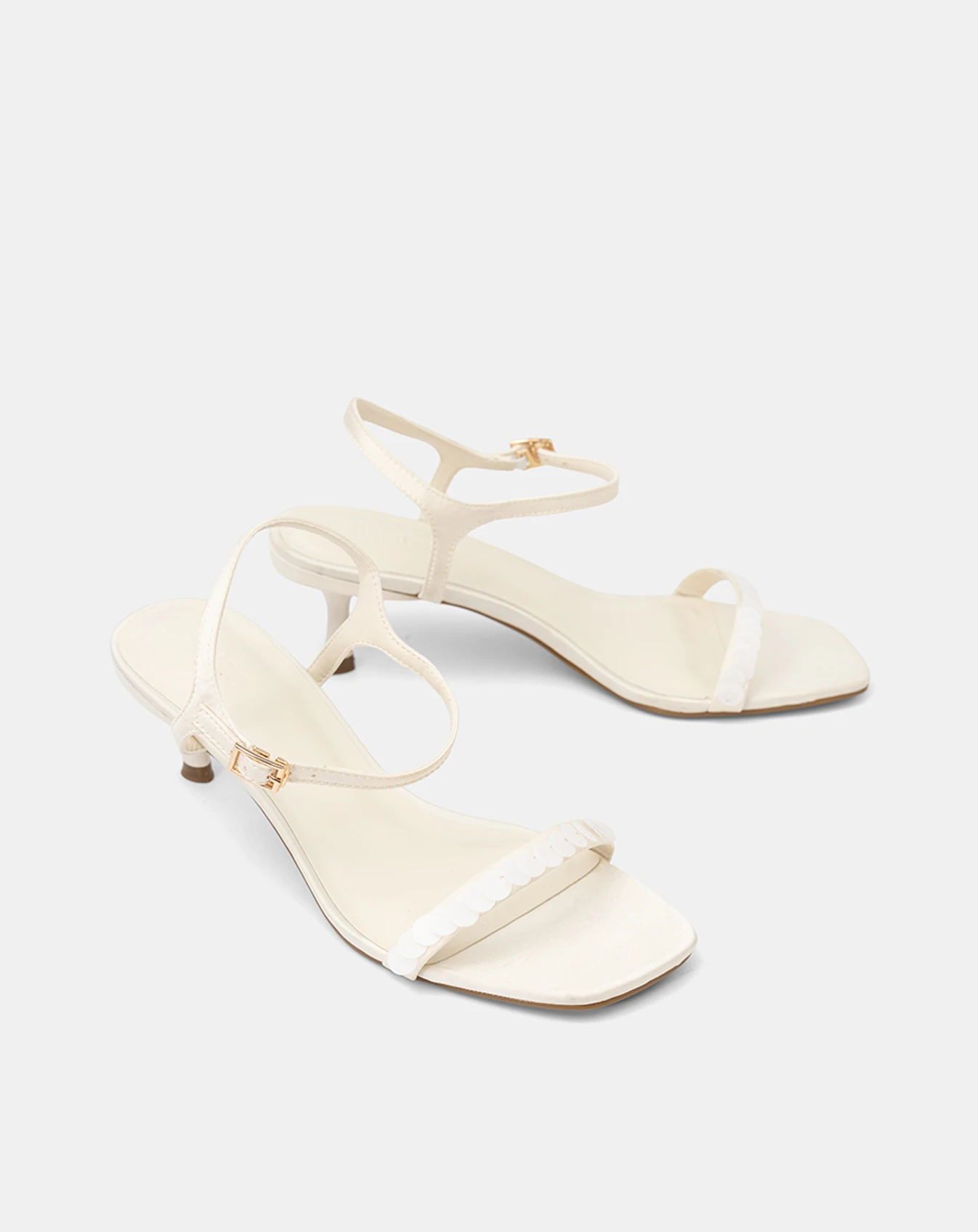Giày Sandal Kitten Heel Quai Ngang - Image 7