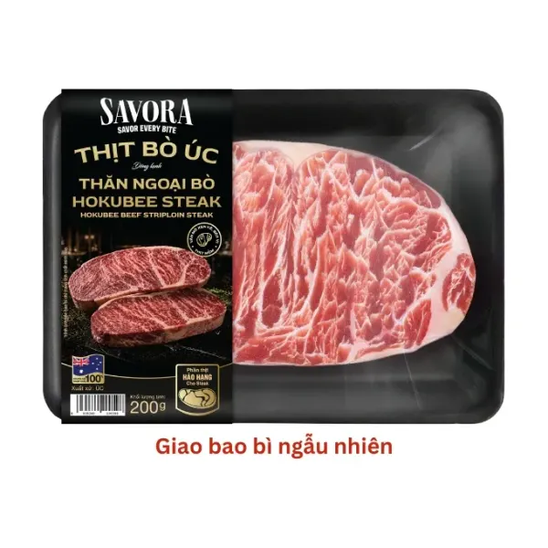 Thăn ngoại bò Hokubee Úc đông lạnh Savora khay 200g