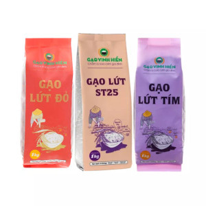 Combo gạo lứt: Gạo lứt mix loại Vinh Hiển Thơm & Đỏ & Tím 1kgx3