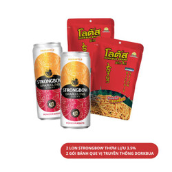 Combo Chillax - Strongbow vị thơm lựu 3.5% và bánh que vị truyền thống Dorkbua