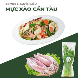 Combo mực ống nguyên con 250g & Cần tàu Vietgap 100g