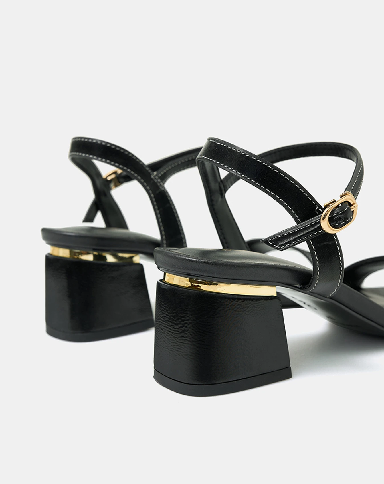Giày Sandal Gót Vuông Quai Ngang Bản Lớn Quai Cổ Chân - Image 3