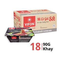 Thùng mì xào tương đen Vifon khay 90g (18 Khay)