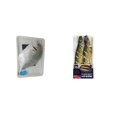 Combo Cá chim trắng làm sạch 450g + Cá saba Nauy hấp nướng VS vỉ 300g
