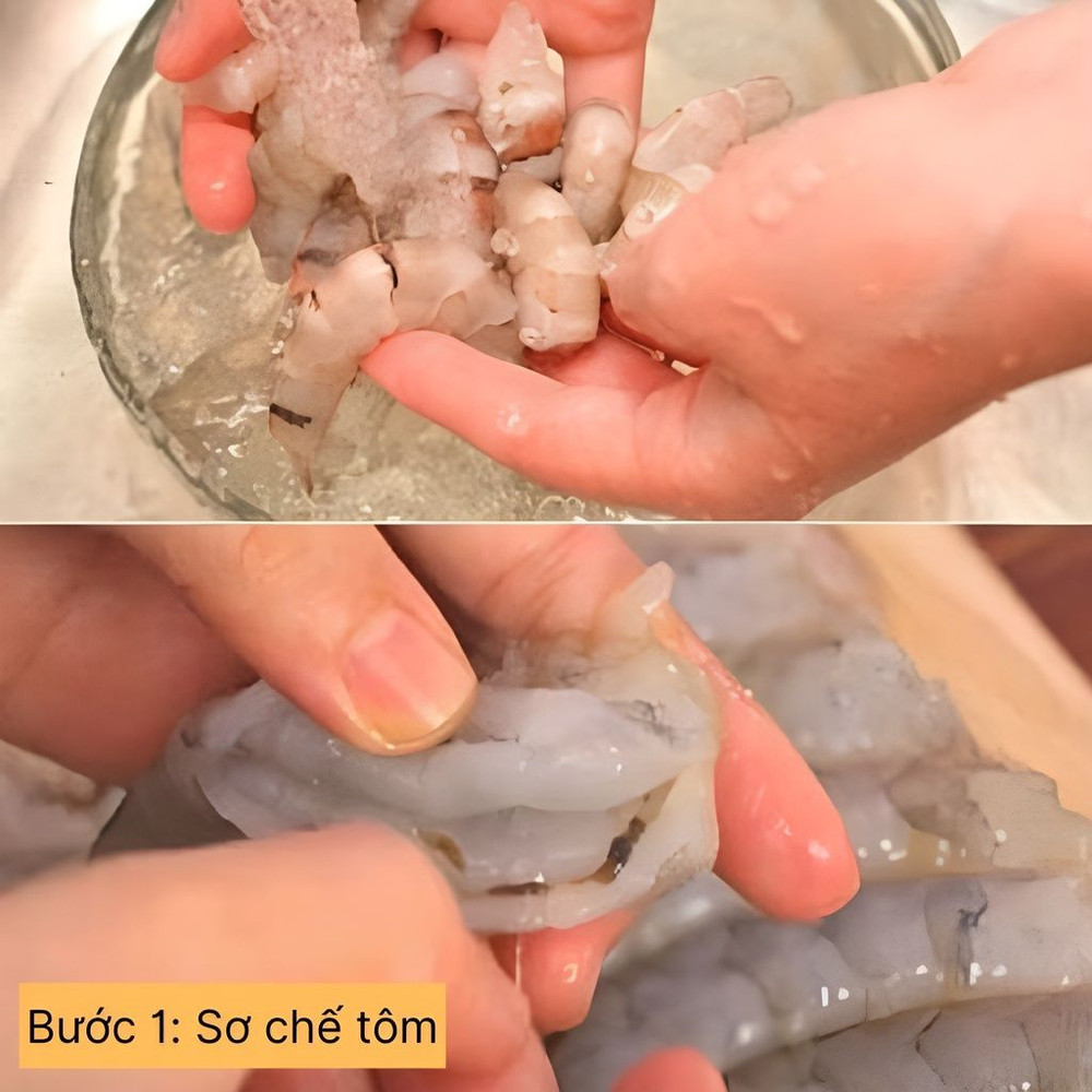 sơ chế tôm