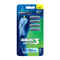 Dao cạo vector 3 + 6 lưỡi dao cạo râu Gillette (1 Cái)