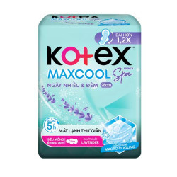 Băng vệ sinh Kotex Maxcool French Spa SMC ngày nhiều & đêm 28cm gói 6 miếng (1 Gói)