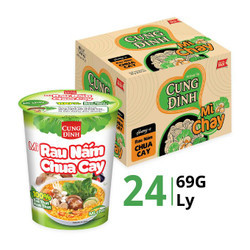 Thùng mì rau nấm chua cay Cung Đình ly 69g (24 Ly)
