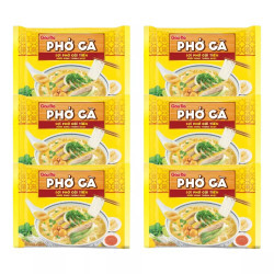 Combo 6 gói phở ăn liền vị gà Gấu Đỏ gói 65g (6 Gói)